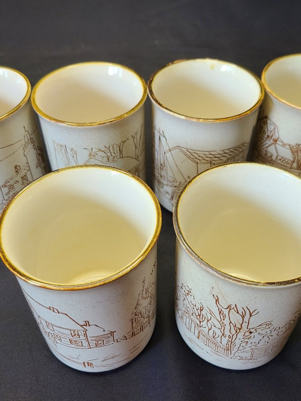 Vintage Coree Collection Manoir Coffee Tea Mug Cup Winter lot of 6 mix theme